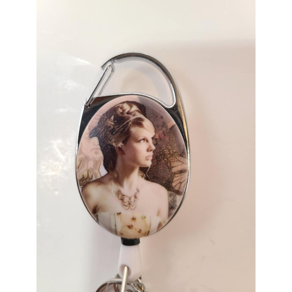Durable carabiner retractable metal badge reel keychain ID card Taylor Swift